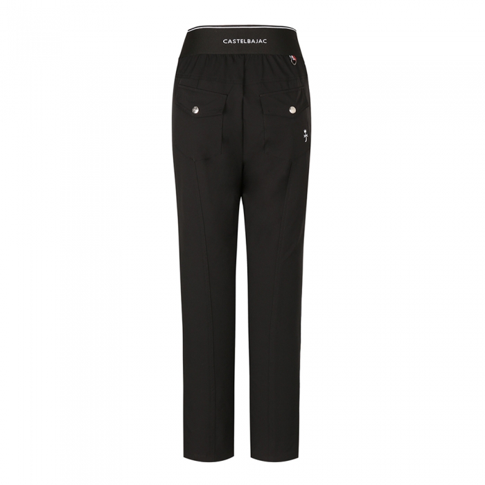 Double High-rise slim pants (Black)