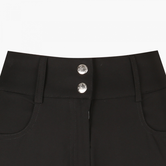 Double High-rise slim pants (Black)