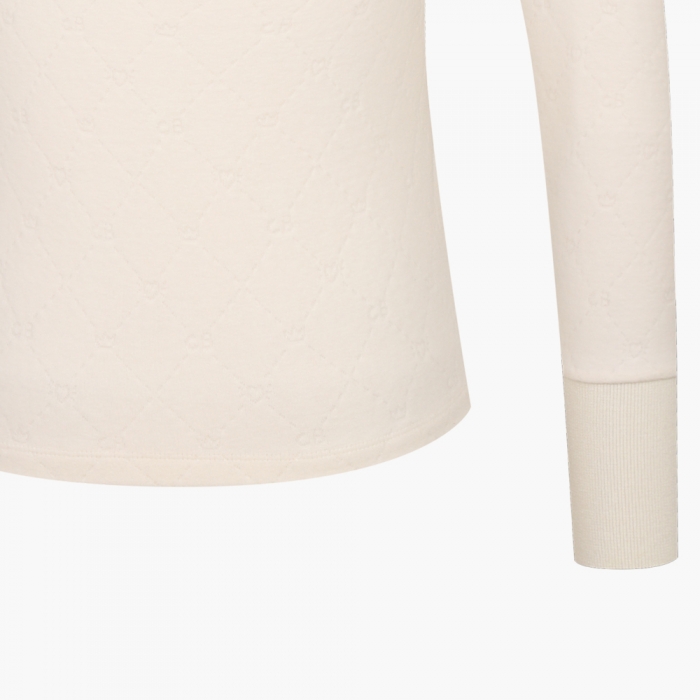 여성 패턴 자가드 터틀넥 티셔츠